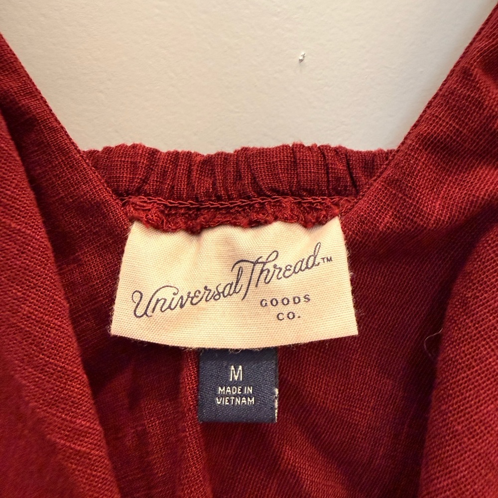 Universal Thread Burgundy Ruffle Maxi Dress - Picture 2 of 4